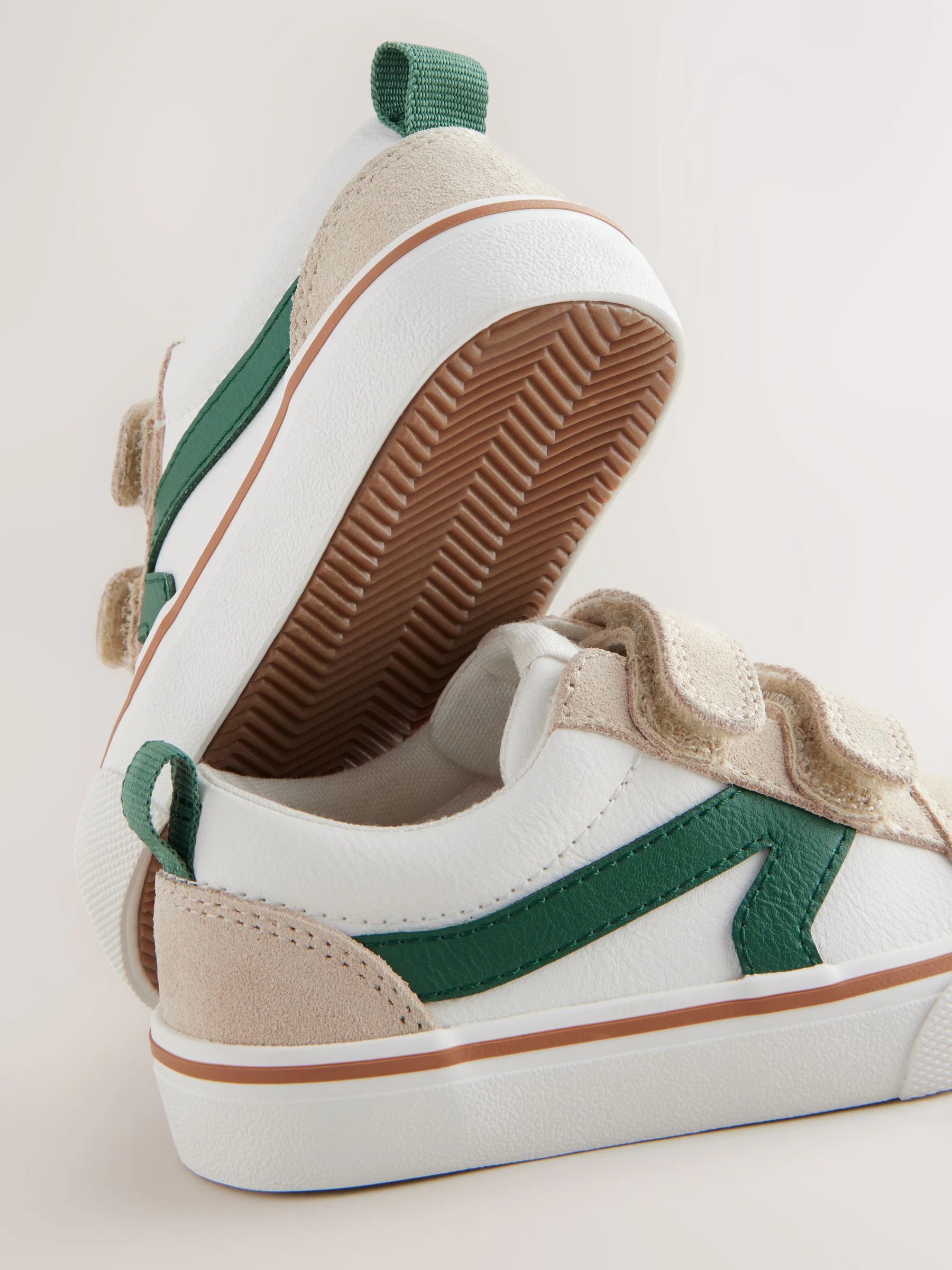 Wit/groen - Klittenbandsluiting Skate Trainers