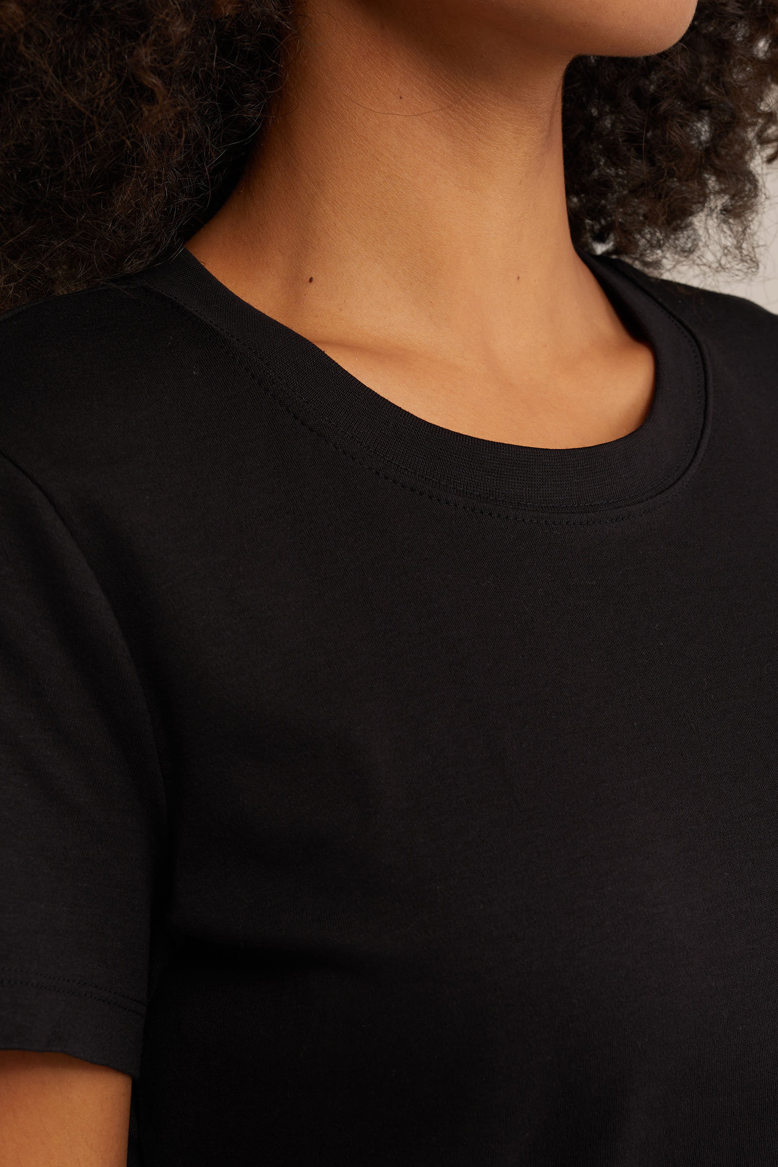 T-shirt van katoen WE Fashion Zwart