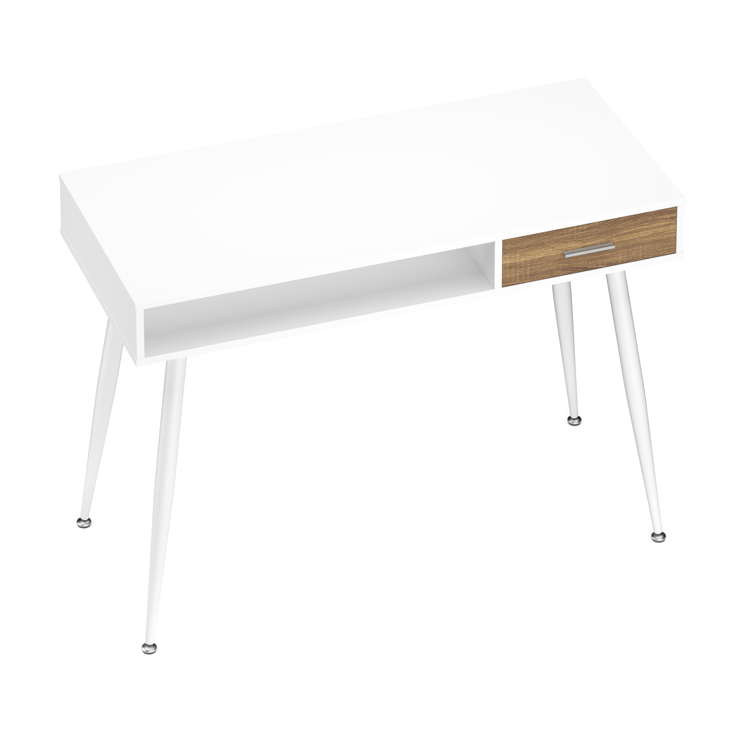 Schreibtisch MINERVA 110 x 50 cm weiss/braun