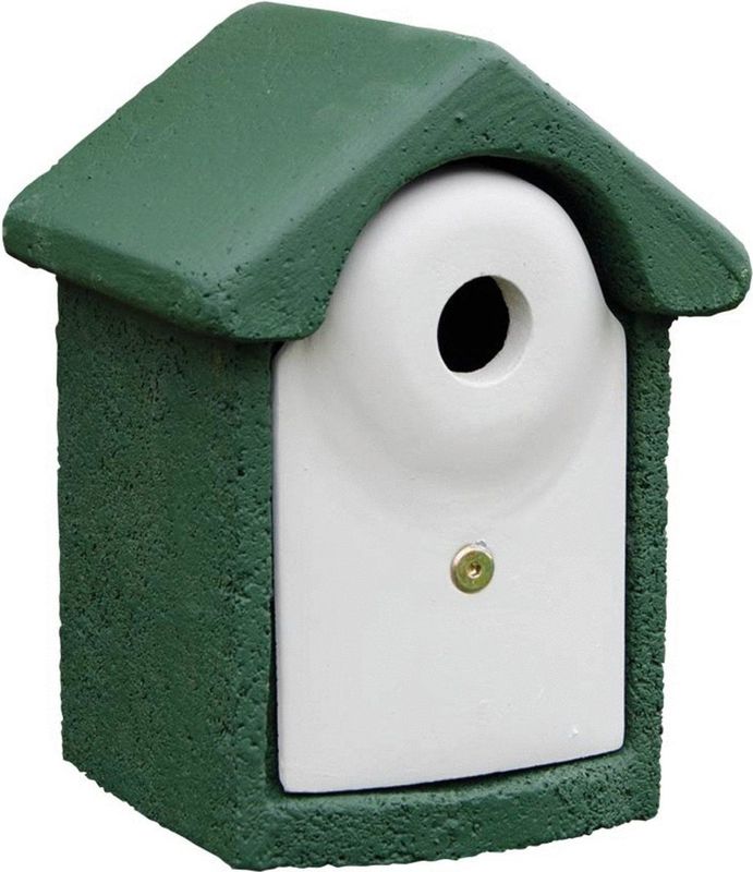 Nestkast houtbeton 32 mm groen/wit