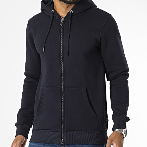 Sweat Zippé Capuche Bleu Marine