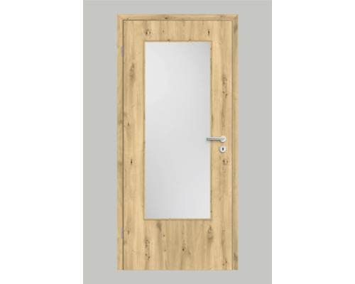Pertura binnendeur Yori CPL knoestig eiken, verticaal, 86,0 x 198,5 cm, linksdraaiend met lichtuitsparing G3 (zonder glas)
