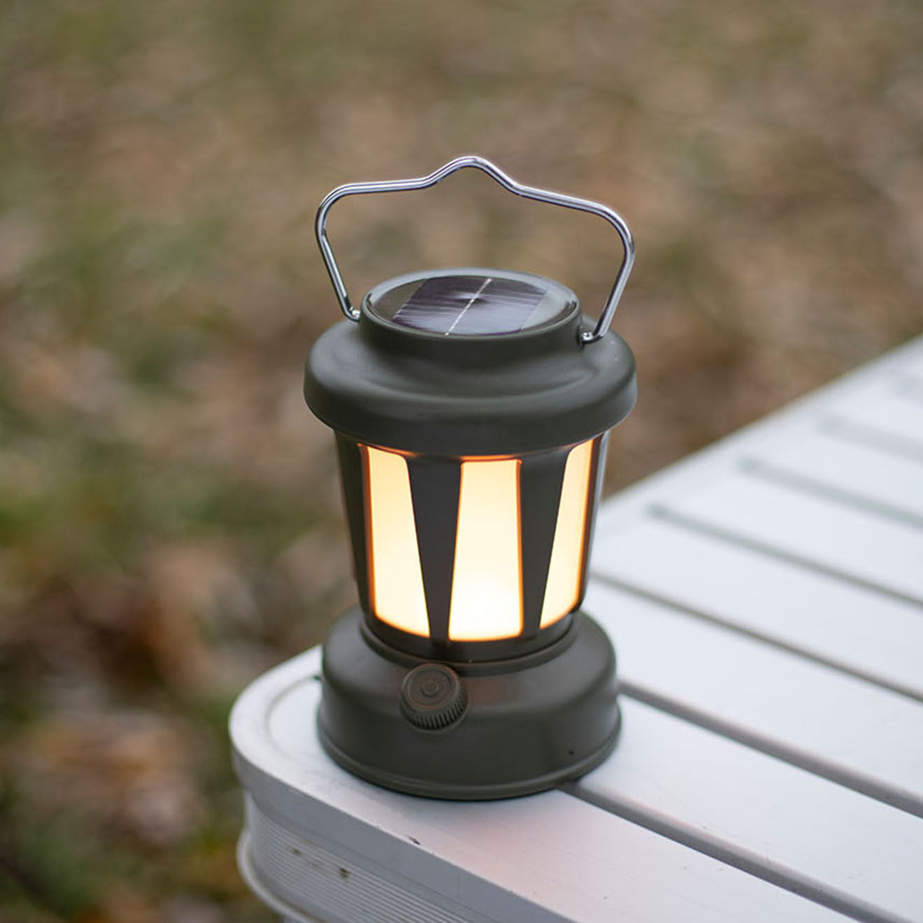 Livoo Lampe solaire sans fil grise - 11x11x15 cm