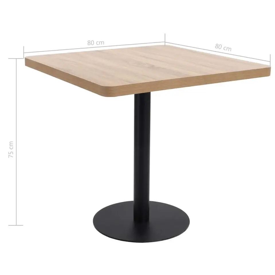 vidaXL - Bistrotafel - Bruin - MDF - 80 x 80 x 75 cm