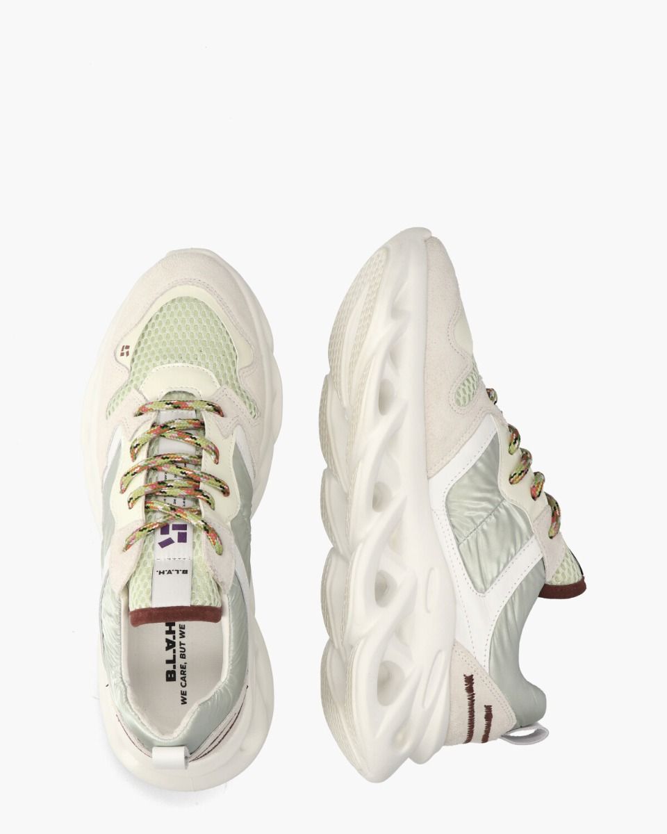 B.L.A.H. Cassandra Off-White/Mintgroen Damessneakers