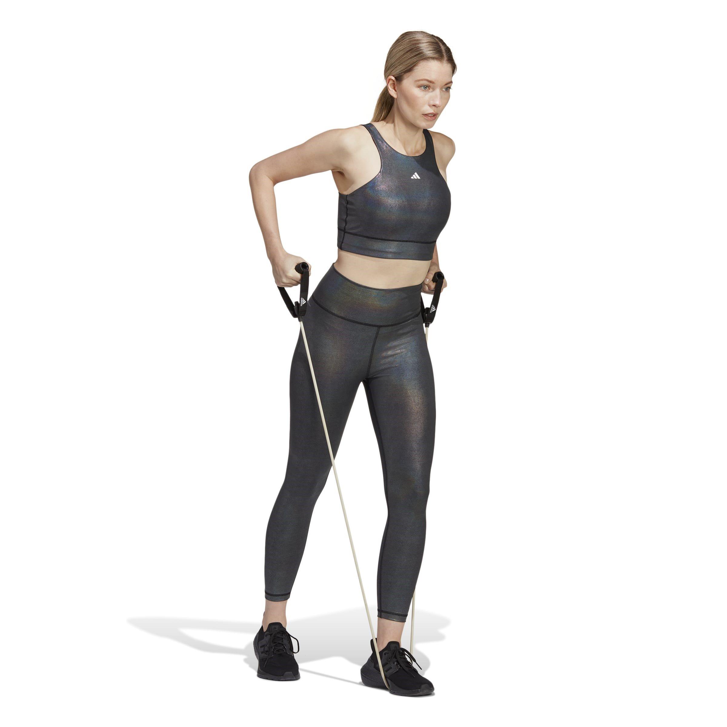 adidas Optime Training Shine 7 8 Gym Leggings Womens