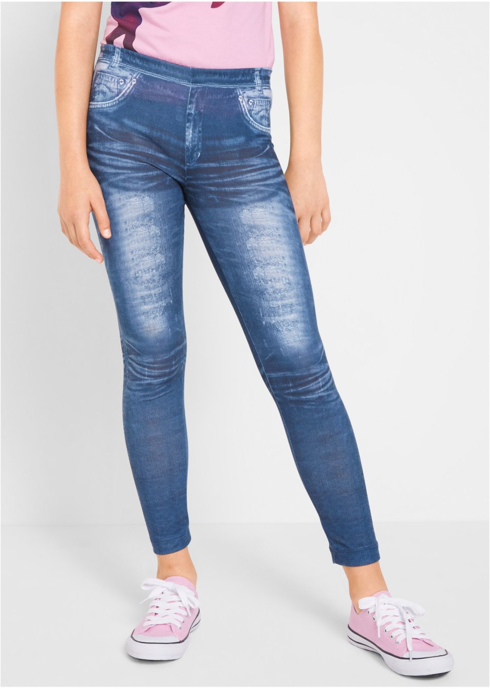 Meisjes legging in denim look
