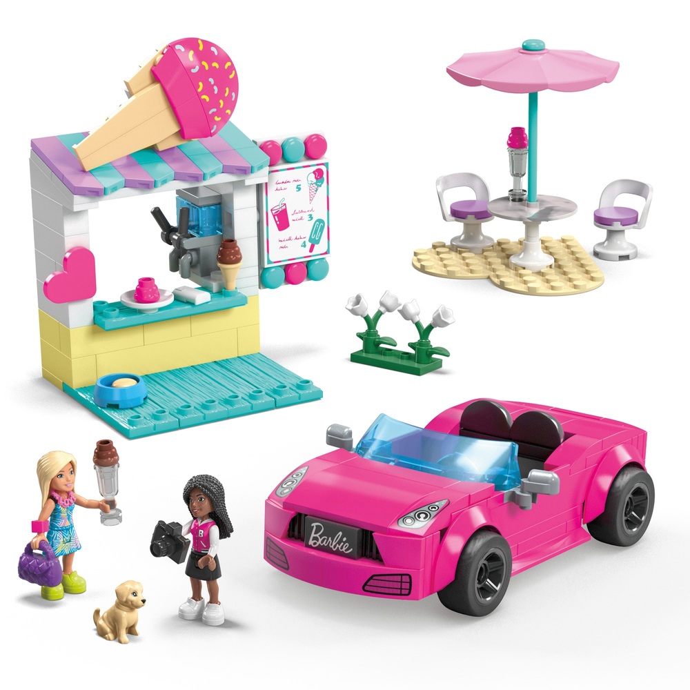 Mega Barbie Cabrio & Eisstand Bauset