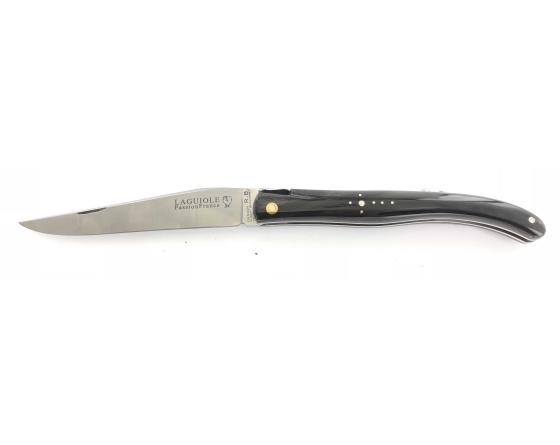 Design Beillonnet MOF - Laguiole 12 cm - Tire-bouchon - Corne de Buffle - Guilloché Couteau de Poche Design Beillonnet - PassionFrance