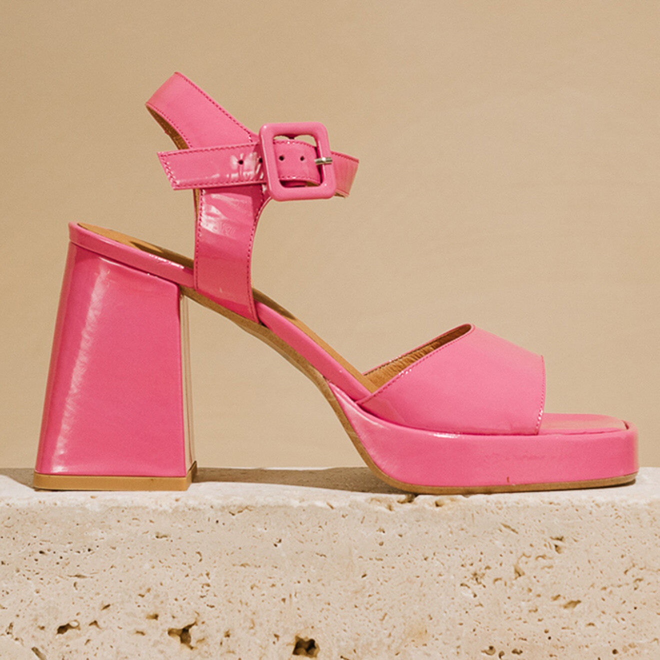 Jonak Sandales en Cuir verni Divina rose - Talon 9 cm