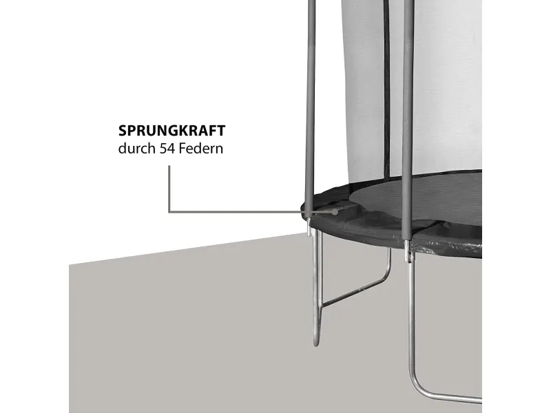 HUDORA 300V, Trampolin, Rund, 120 kg, Safety net, Montering påkrævet, Sort, Rød