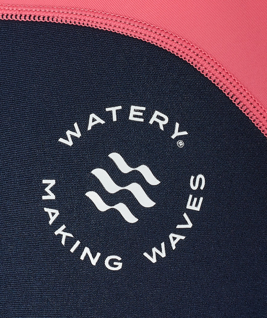 Watery UV våddragt til børn - Calypso Langærmet - Coral/mørkeblå