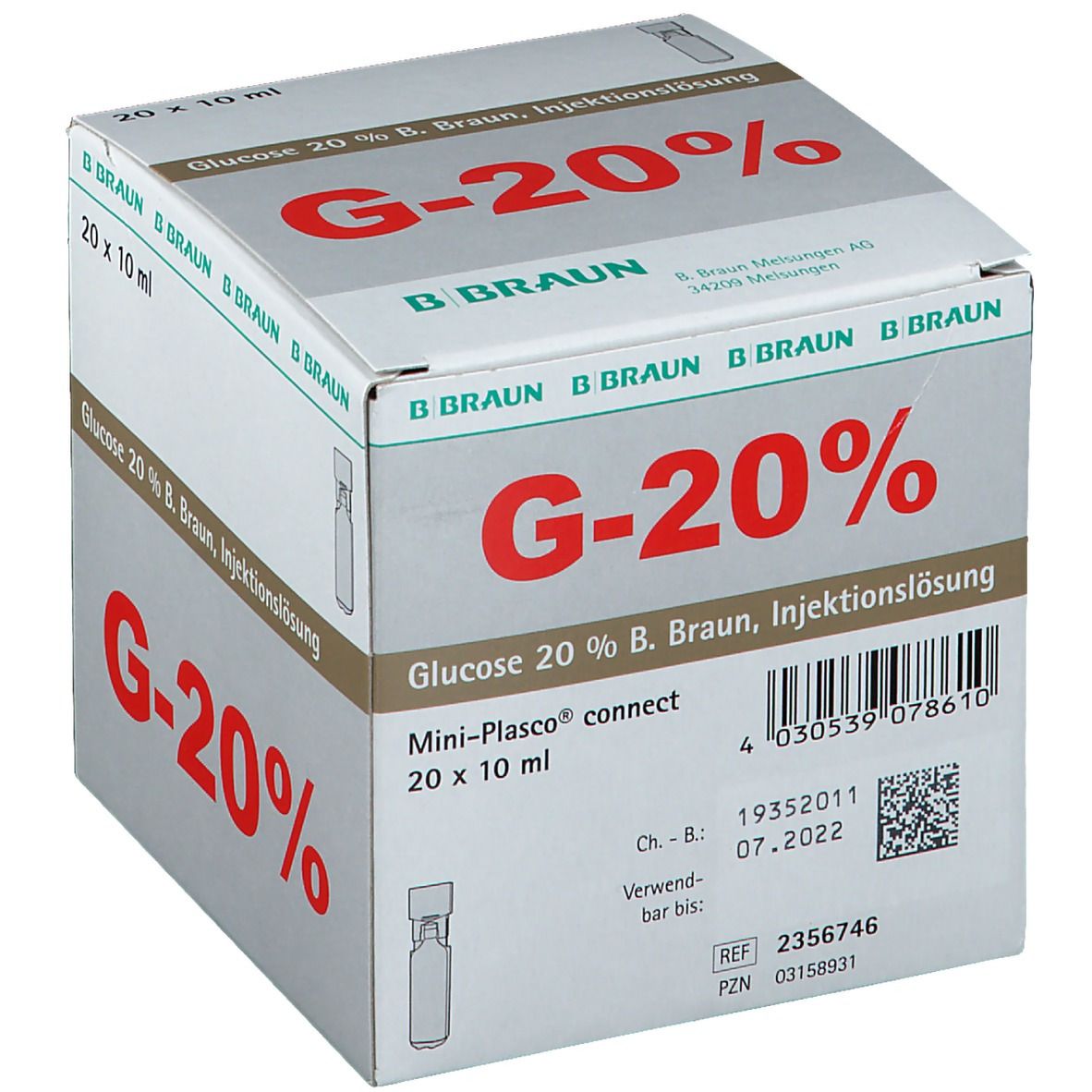 Glucose 20 % Braun Mini-Plasco® connect