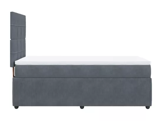 Sommier à lattes de lit et matelas Gris foncé 90x190 cm Velours