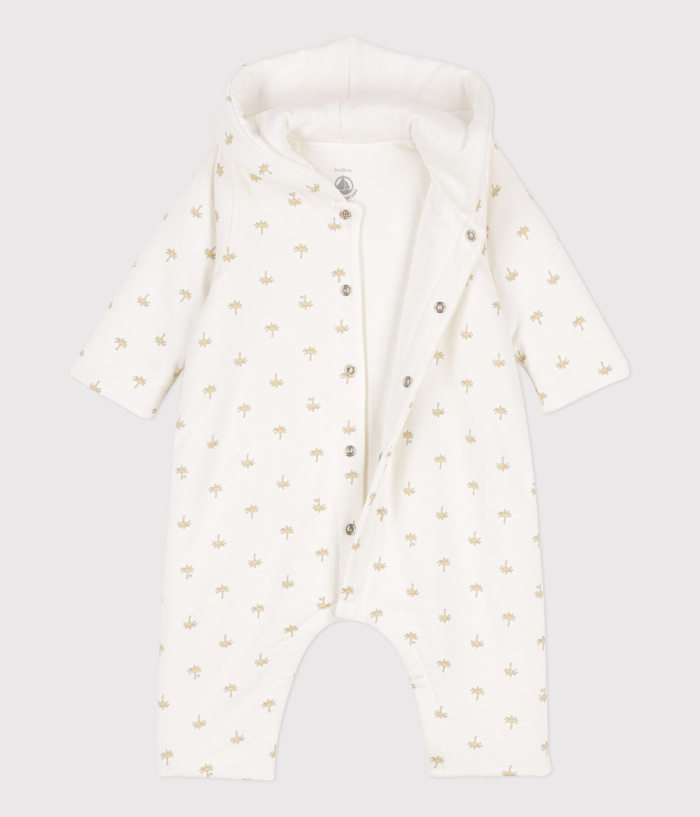 Combinaison longue ouatinée à capuche en coton bébé