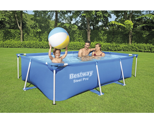 Opzetzwembad Bestway Family rechthoekig 259x170x61 cm zonder accessoires blauw