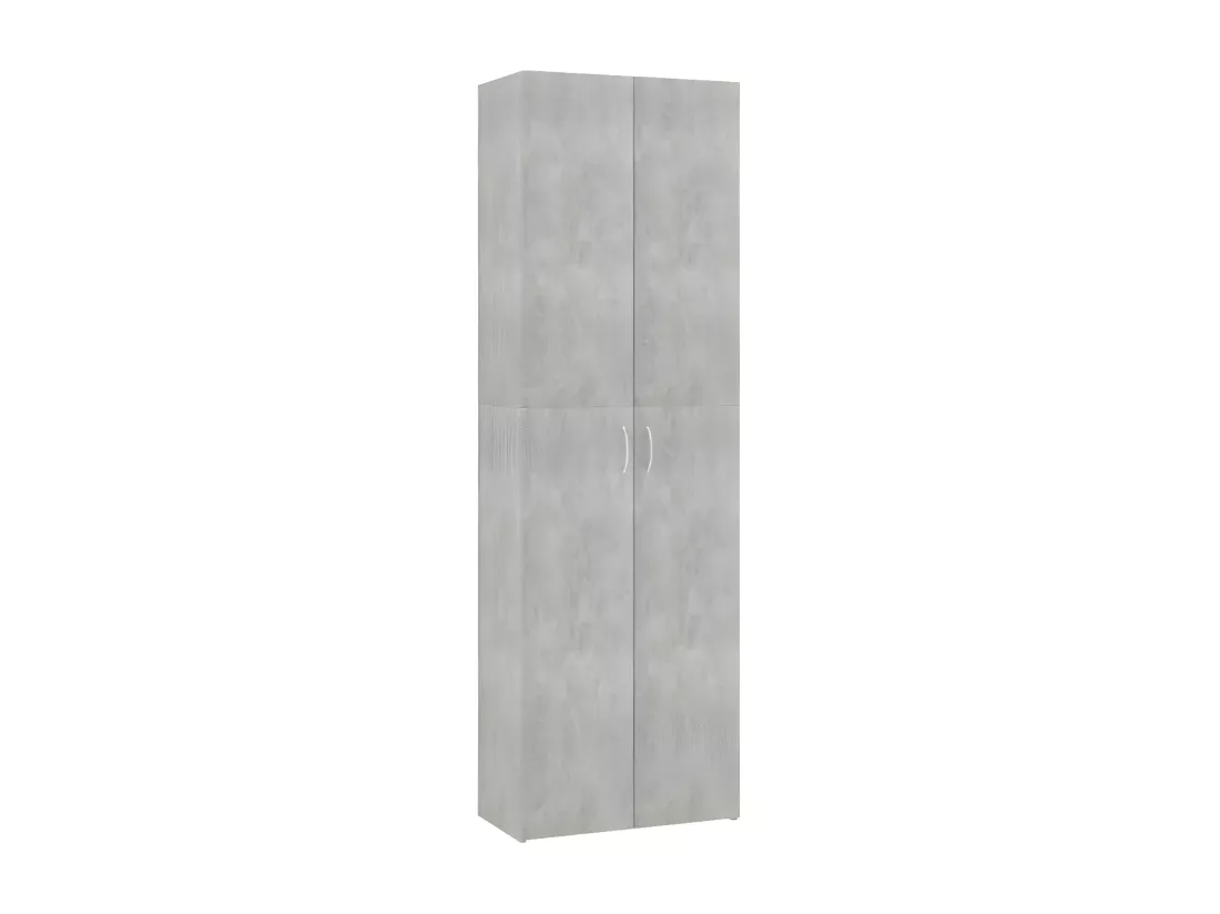 Armoire de bureau 2 portes bois gris effet béton Ousti