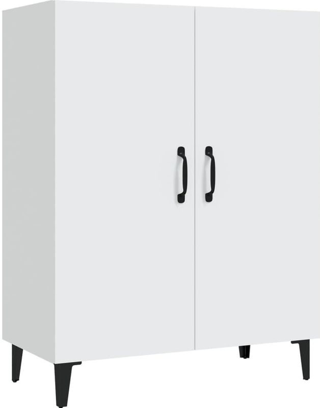 vidaXL - Dressoir - Wit - Bewerkt Hout - 2 Vakken