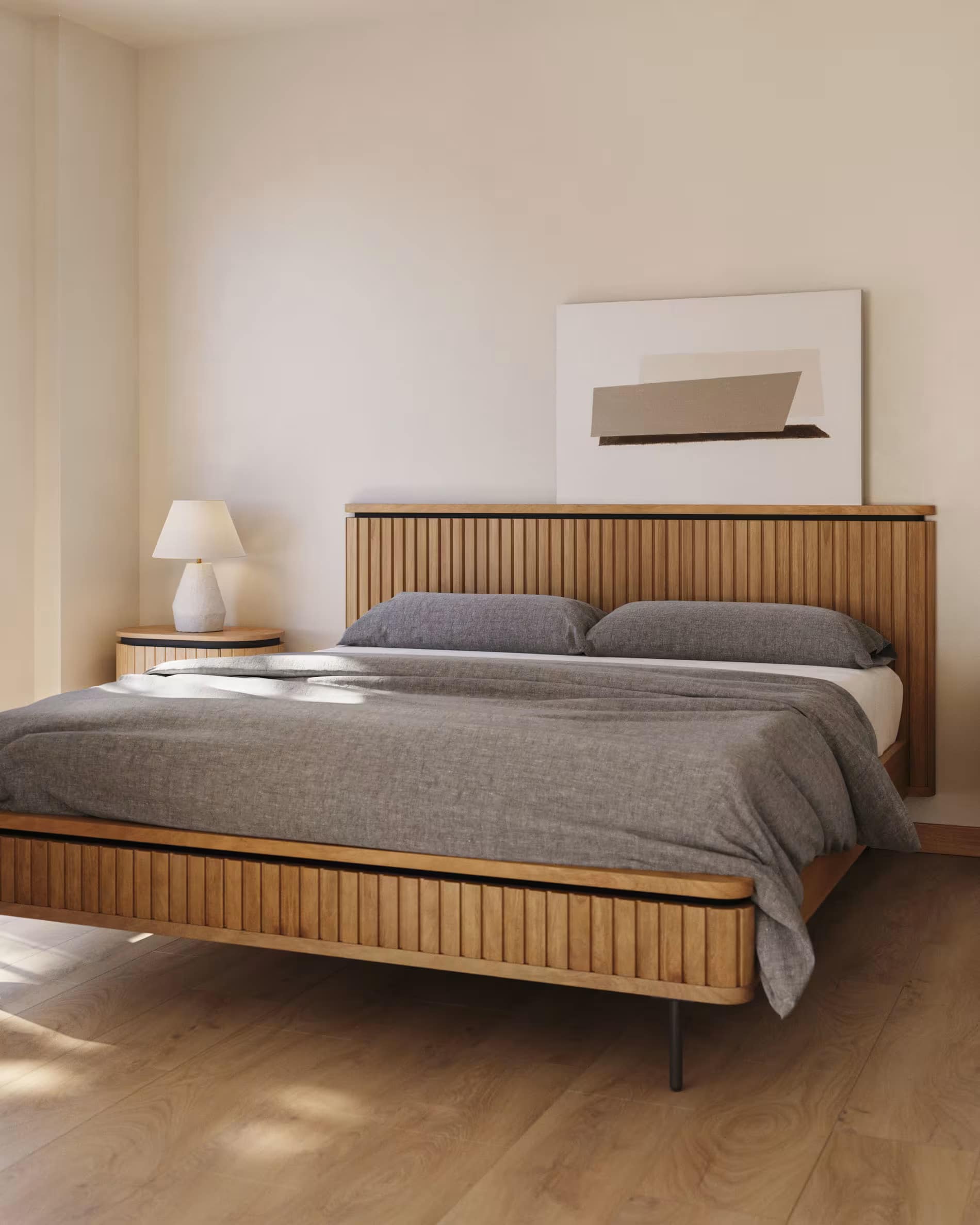 Kave Home Bett LICIA 160 x 200 cm braun/ schwarz
