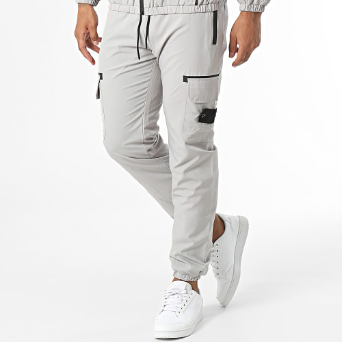 Ensemble Veste Zippée Et Pantalon Cargo Gris