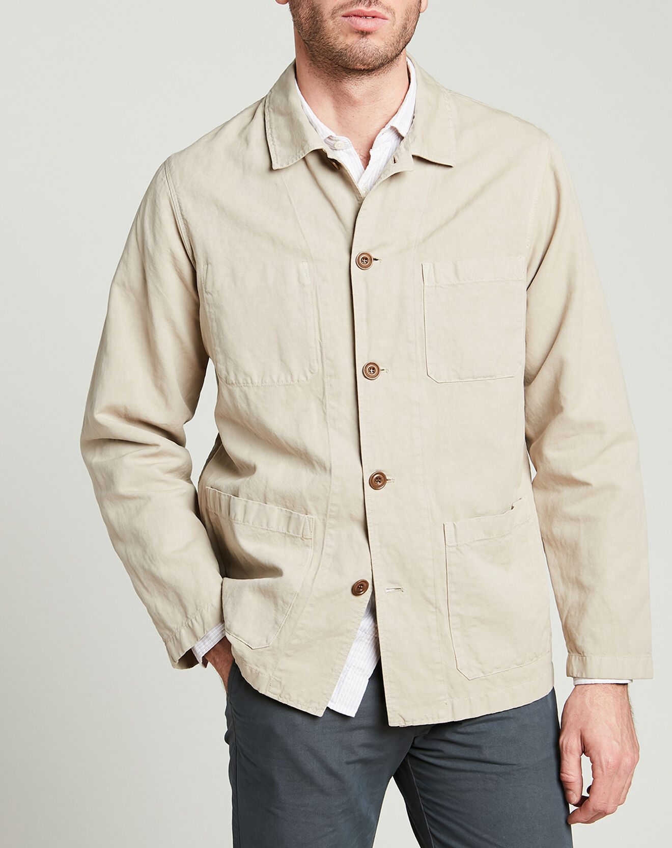 Hartford Veste en Coton & Lin Jacinto saharienne dune