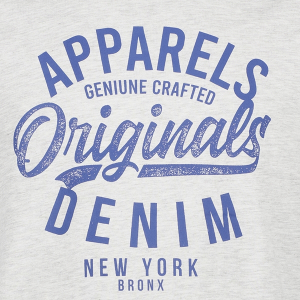 Unsigned heren T-shirt grijs met tekstopdruk