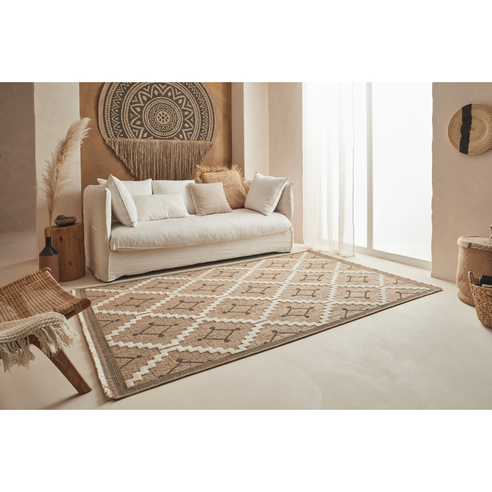 Tapis intérieur extérieur aspect jute noire tulum 9041 90 x 67 cm