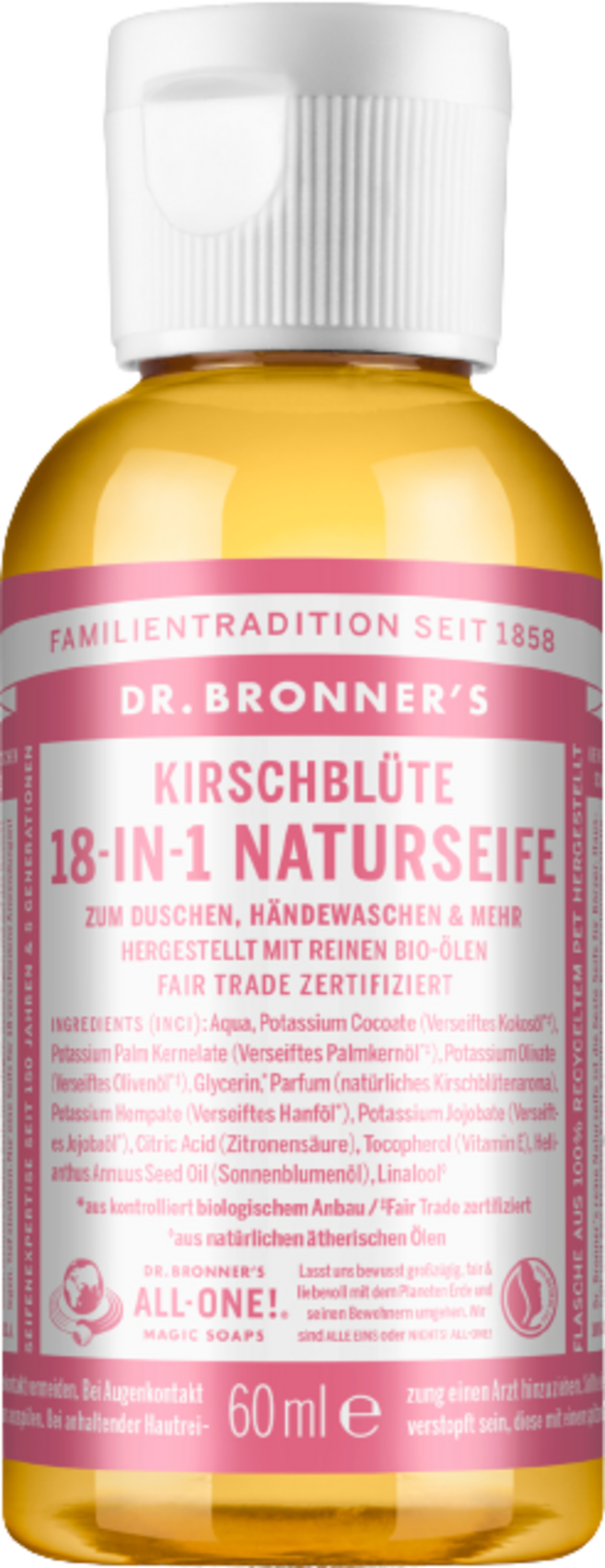 Dr. Bronner's  18in1 Naturseife Kirschblüte, 60 ml
