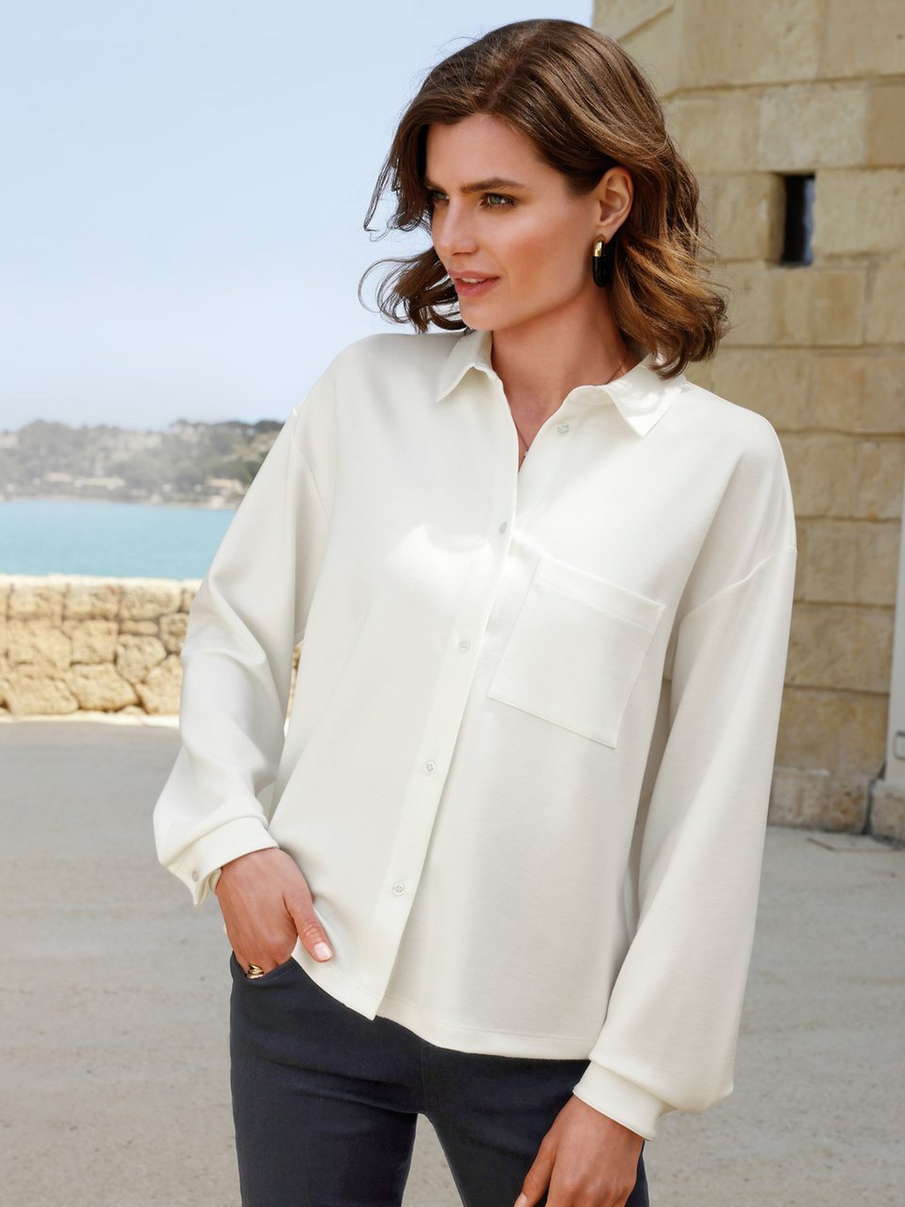 Jersey-Bluse
