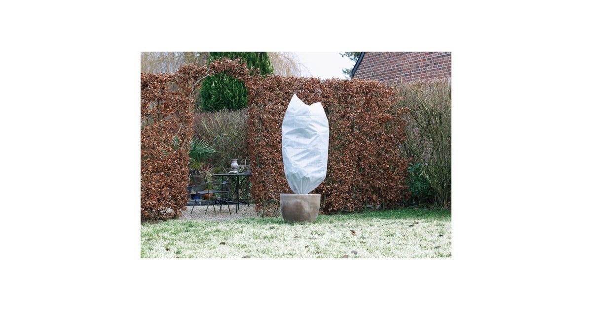 NatureWinterafdekhoes met koord, 50 g/m² afdekking  (Wit)