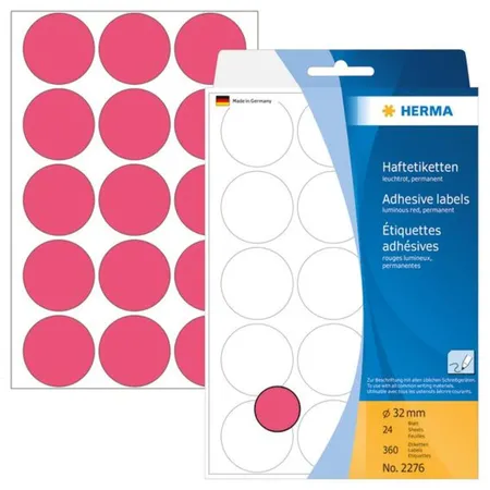 HERMA Farbpunkte, leuchtrot, rund Ø 32mm, 480 Stück