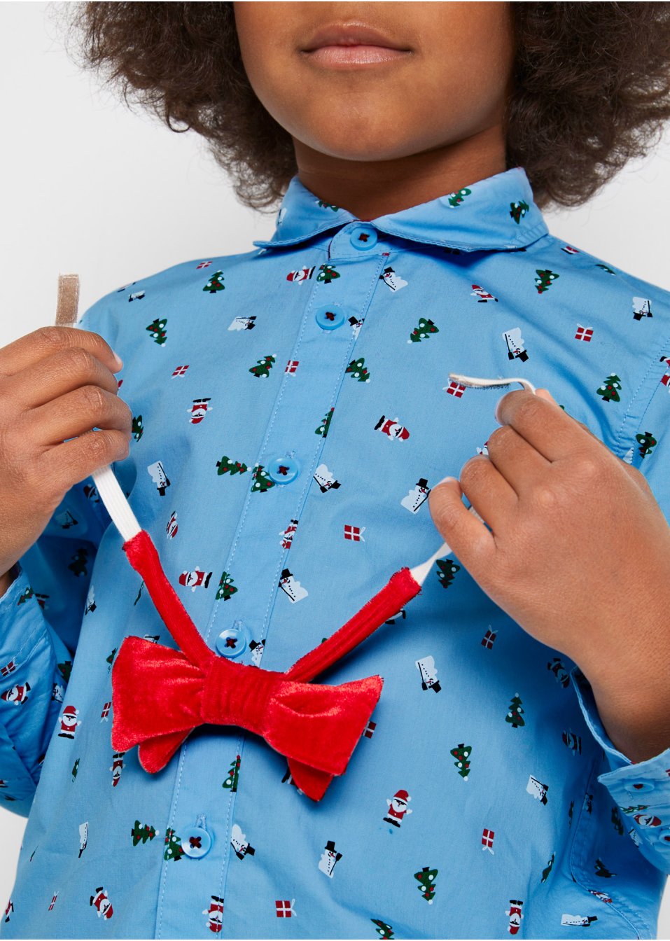 Chemise garçon manches longues avec nœud papillon (Ens. 2 pces.)