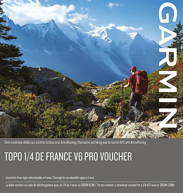GARMIN - CARTOGRAPHIE TOPO 1/4 DE FRANCE V6 PRO VOUCHER