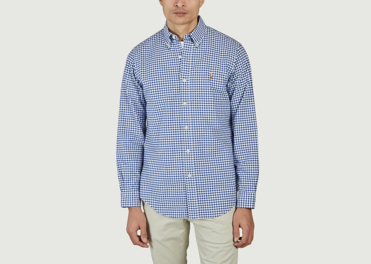 Chemise droite en coton Oxford à petits carreaux Polo Ralph Lauren