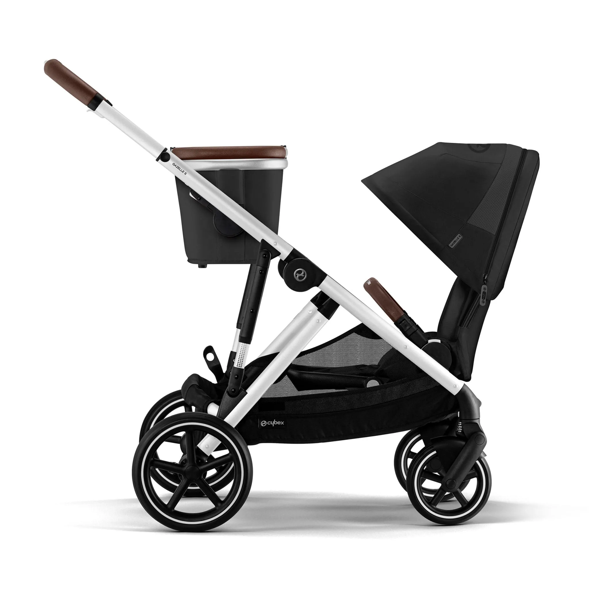 Cybex Poussette Gazelle S 2 – Châssis couleur argent avec siège Noir Moon