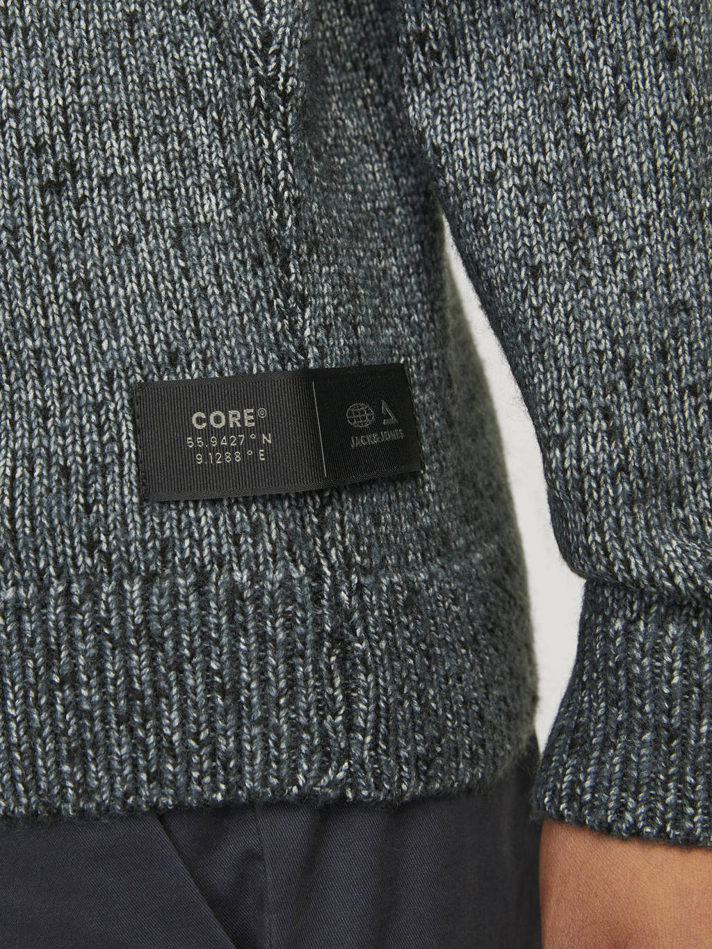 JACK & JONES gebreide trui donkerblauw melange