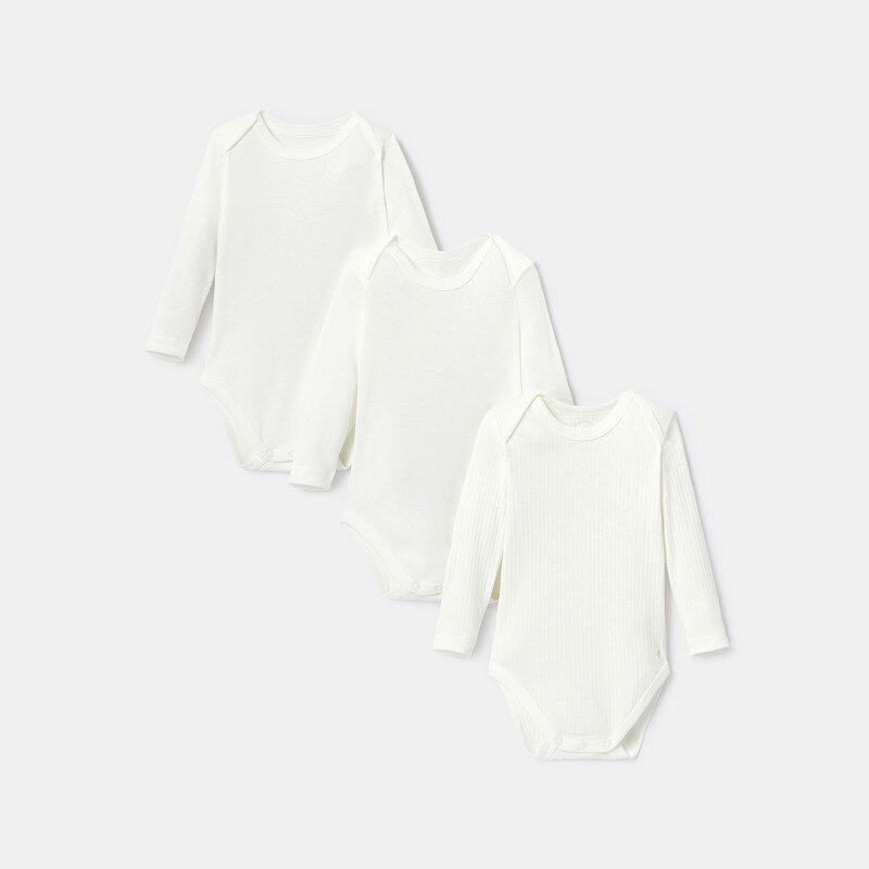 Bodies unis en jersey doux (lot de 3) blanc mixte Absorba Blanc