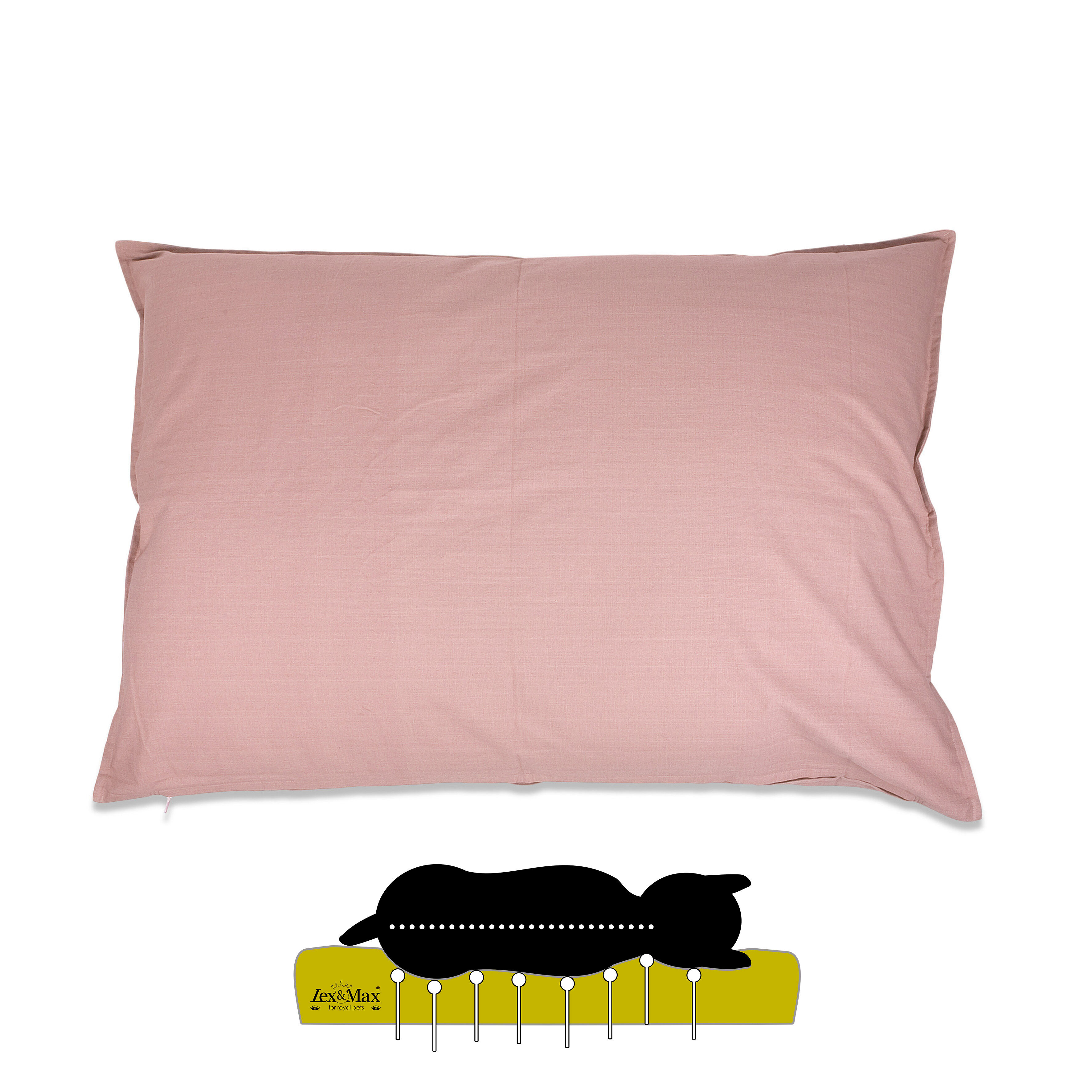 Lex & Max Tivoli - Orthopedisch Hondenkussen - Roze - 70x100x16 cm - L