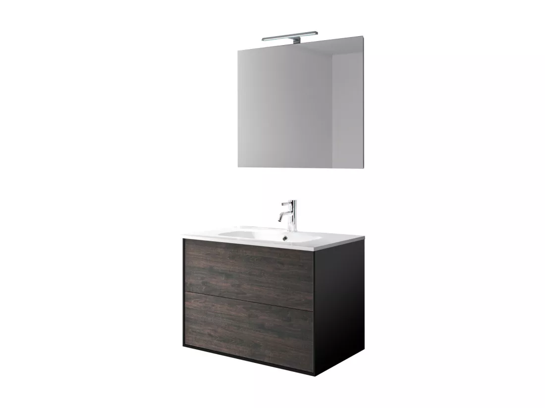 Ensemble de salle de bain 4 pièces IGEA brun foncé