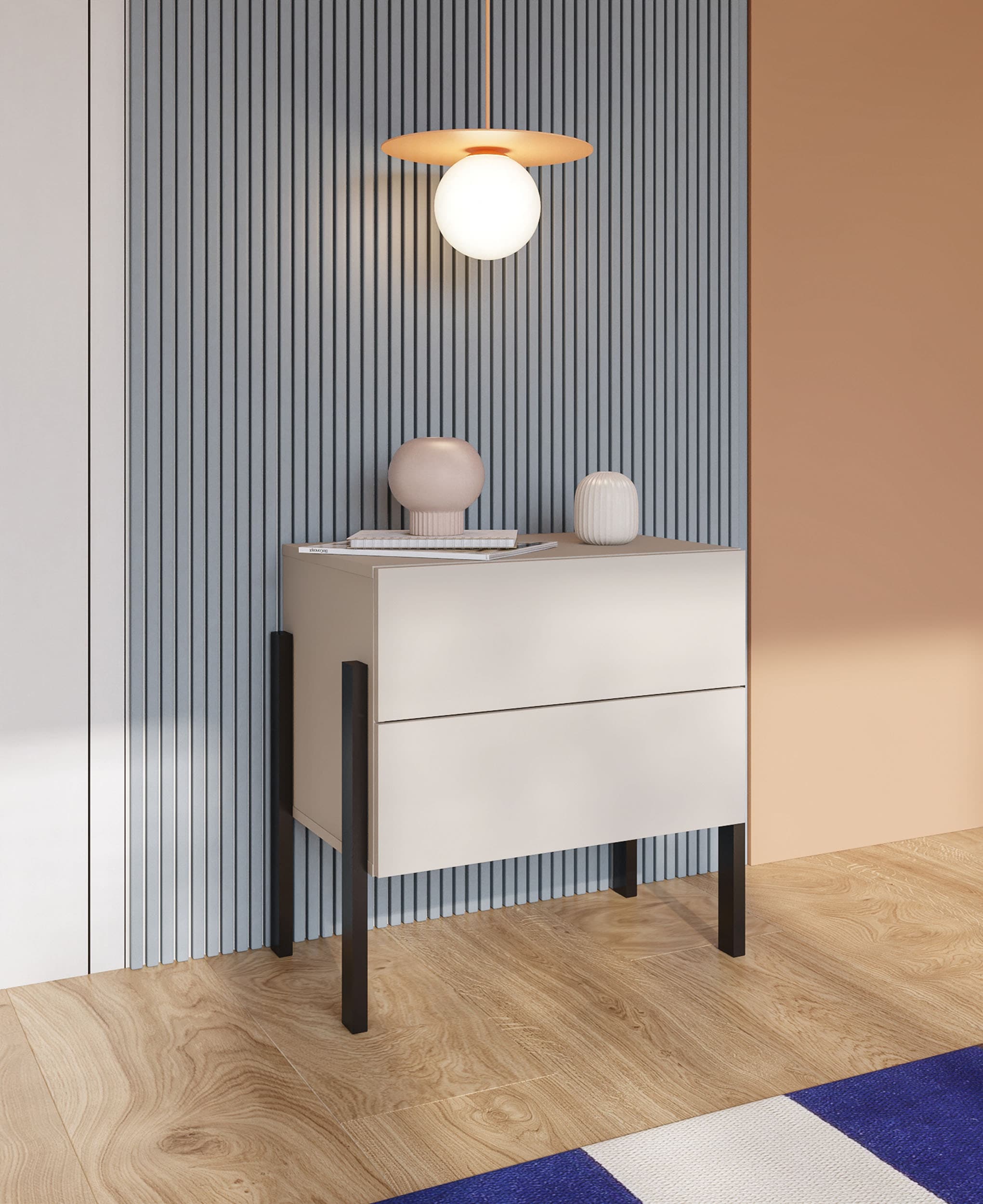 Home affaire Nachtkommode »Jukon, Breite 59 cm, moderne Kommode mit zwei Schubladen« Nako mit zwei Schubladen, push to open Funktion