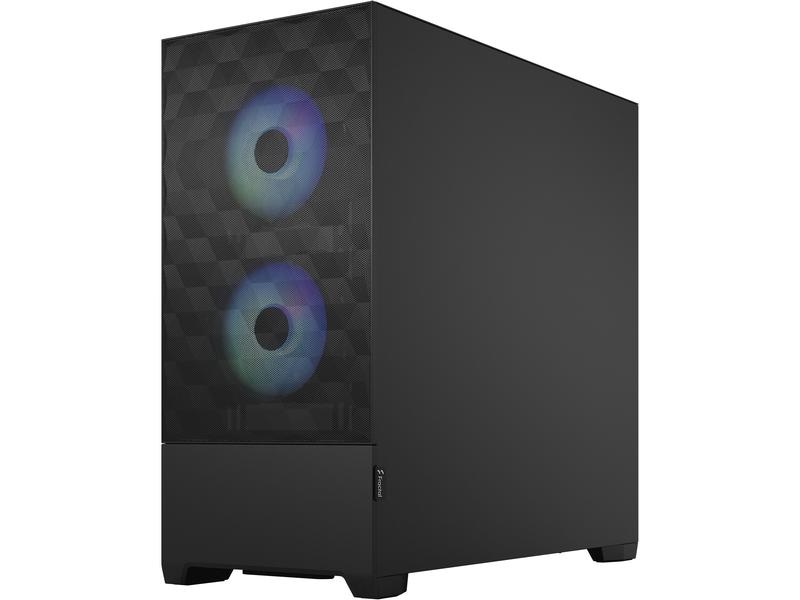 Fractal Design PC-Gehäuse Pop Air RGB TG Schwarz Stylischer Gaming-Mid-Tower mit Sichtfenster und RGB-Lüfter