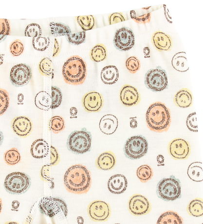 Katvig Leggings - Wolle - Weiß m. Smiley
