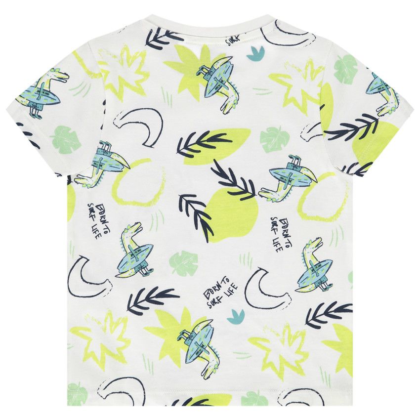 T-shirt manches courtes imprimé crocodiles pour bébé garçon - Ecru