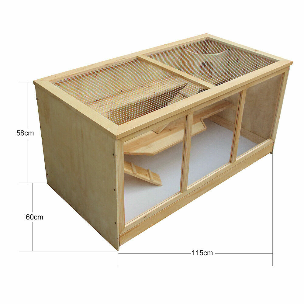 Grande cage pour hamsters petits rongeurs souris rats grange 115 cm abri bois