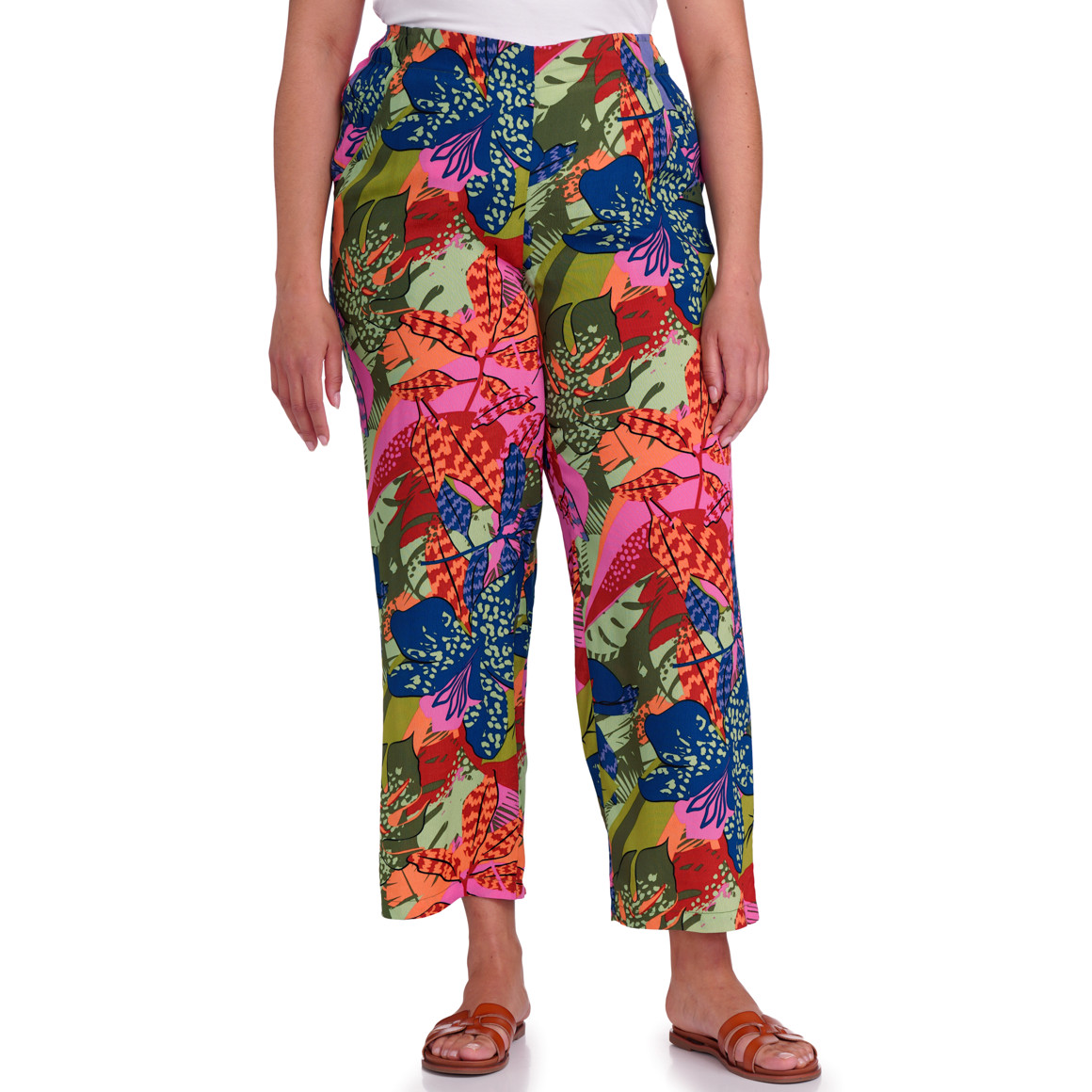 Gina Benotti Damen Hose mit Allover-Print hellgrün / bunt