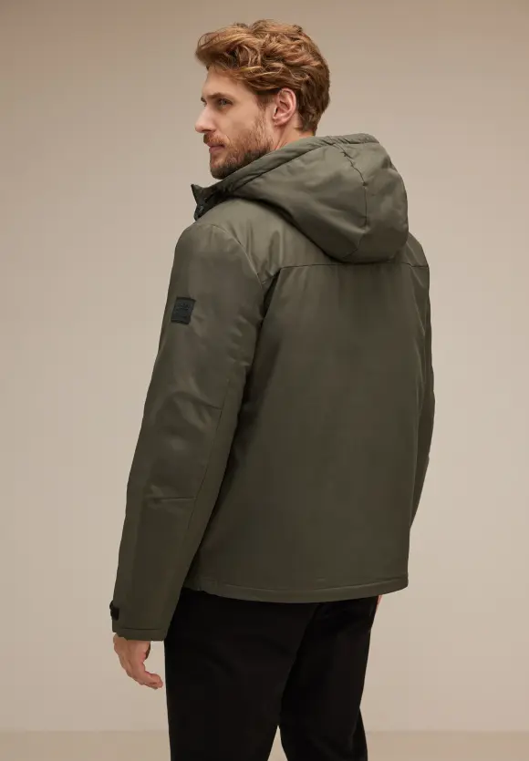 Sportive Jacke mit Kapuze - forest green
