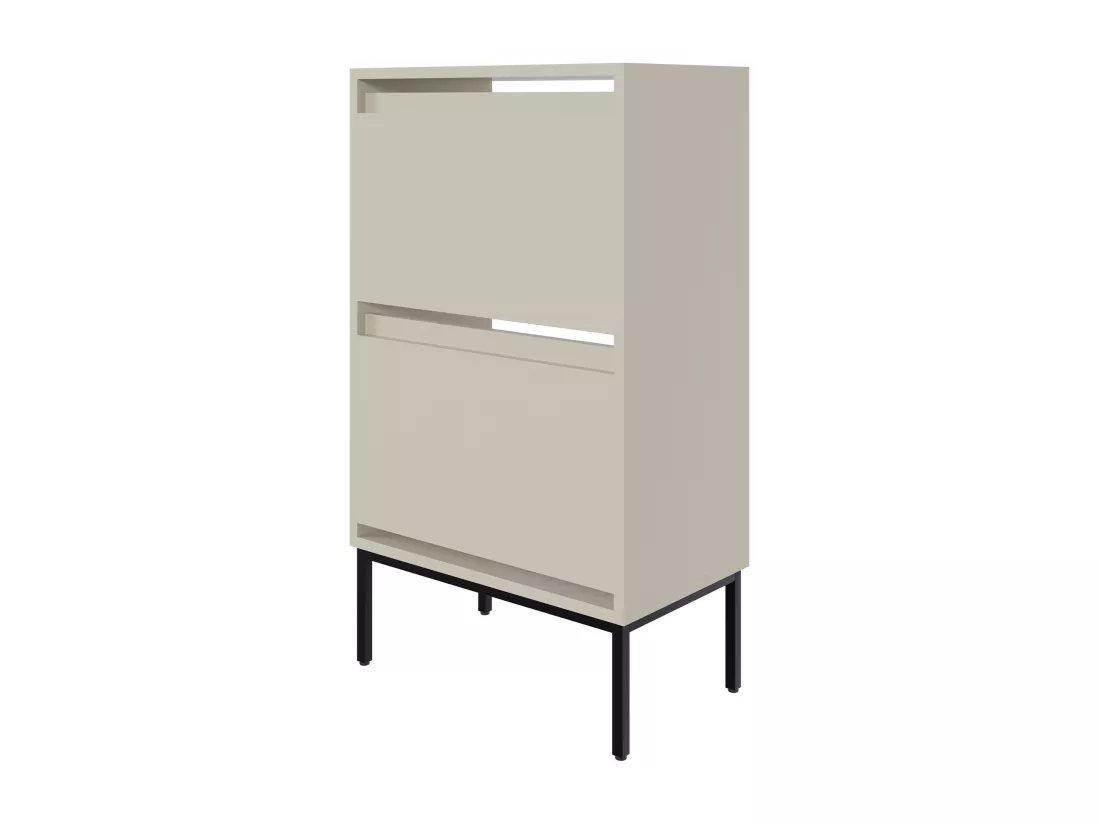 Meuble à chaussures 2 portes - 50 cm - grège - BEMMI