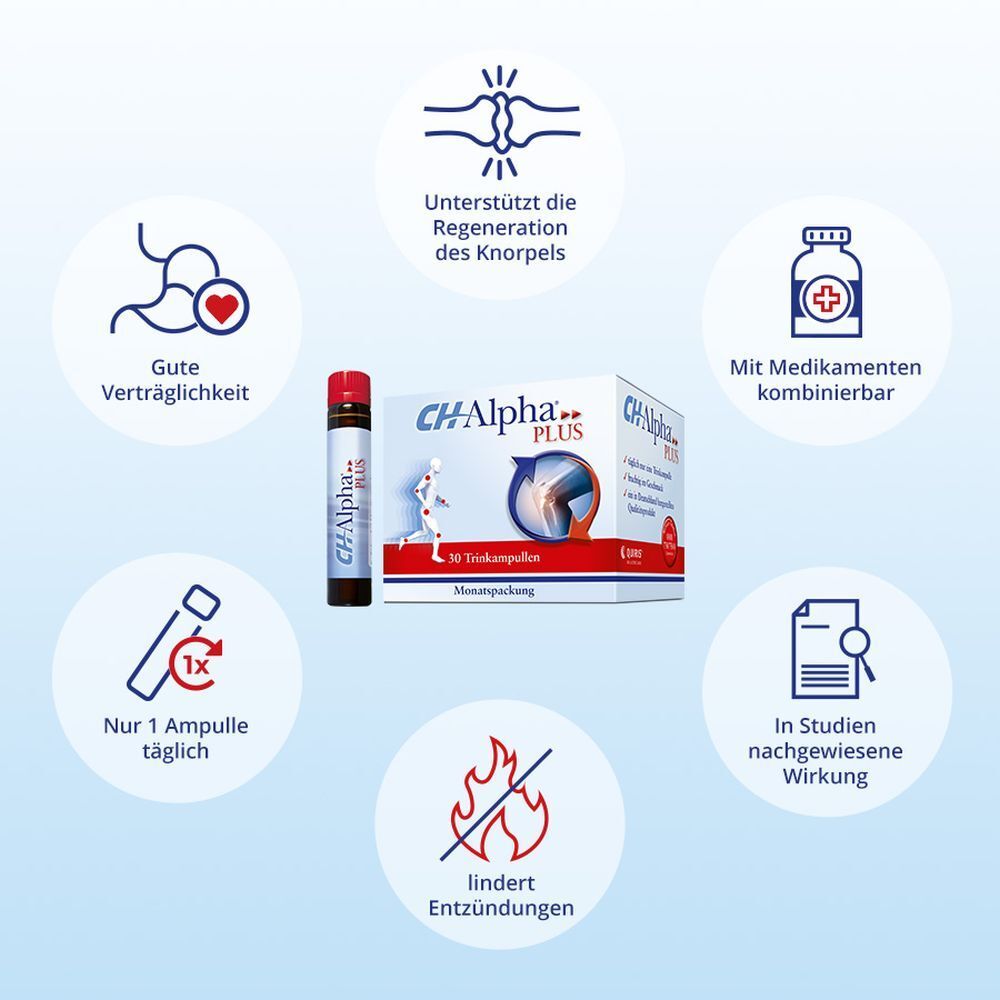 CH-Alpha PLUS Gelenk Kollagen Trinkampullen für gesunde Gelenke und Knorpel mit Hagebuttenextrakt und Vitamin C