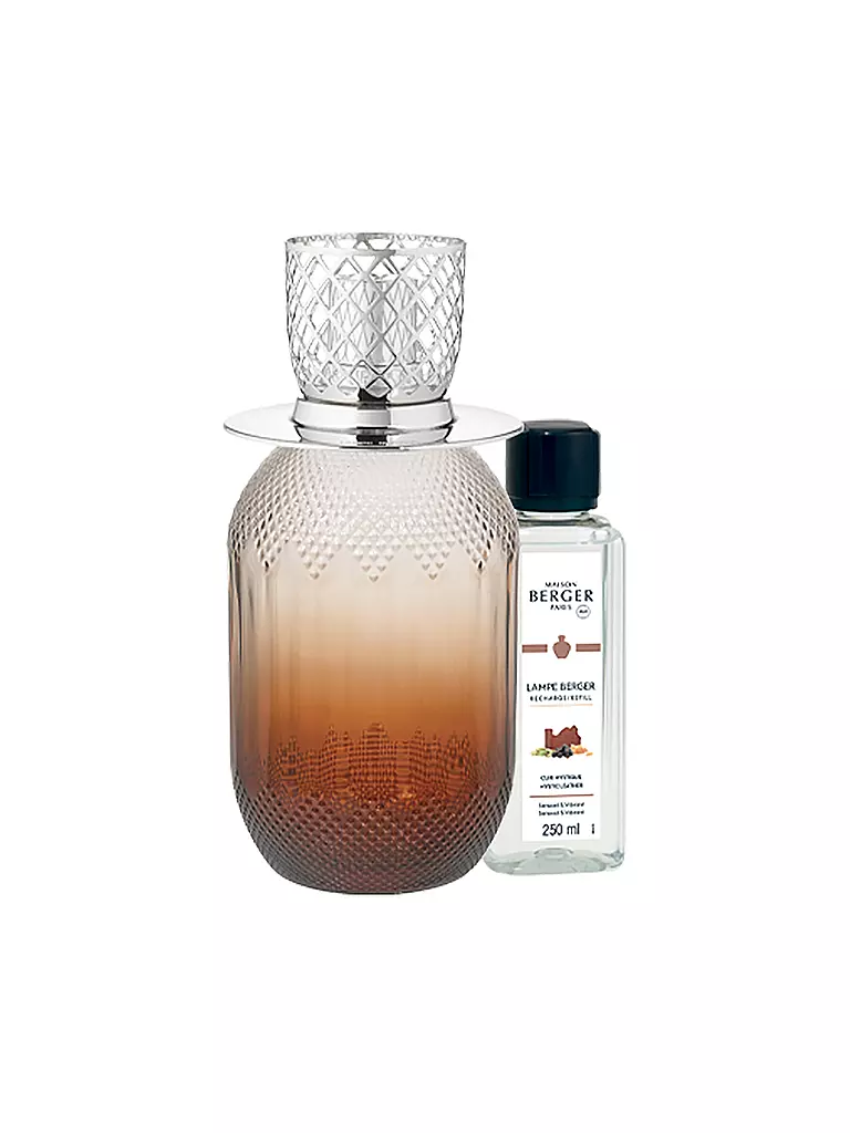 MAISON BERGER PARIS Lampe Berger Set EVANESCENCE FAUVE +250ml Mystic Leather hellbraun