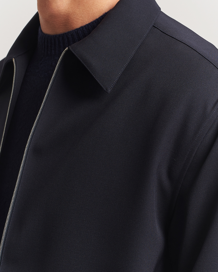 Jil Sander Wool Zip Overshirt Navy